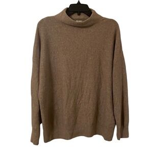 Joie Women's Tan Light Brown Mock Neck Wool Blend Pullover Sweater Size L